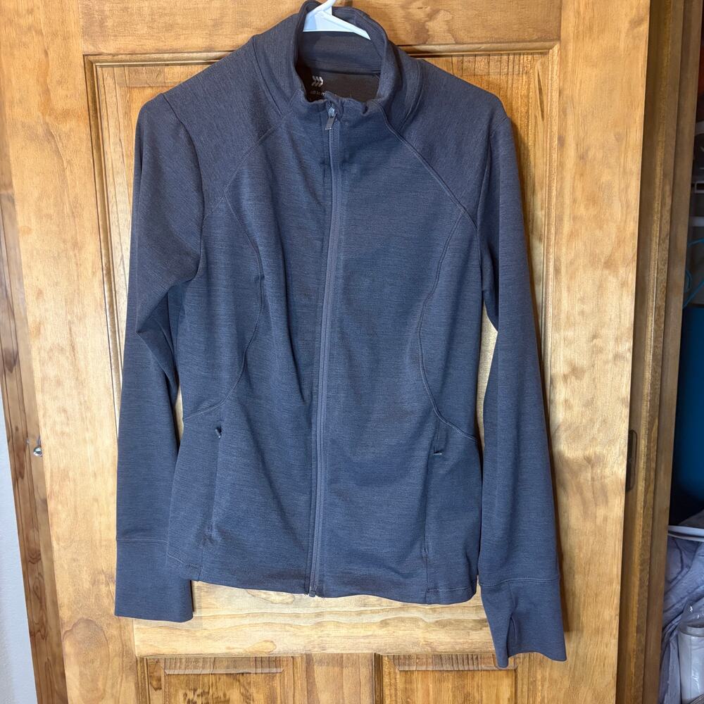All In Motion Zipper Jacket Grey Gray Large - Picture 9 of 10